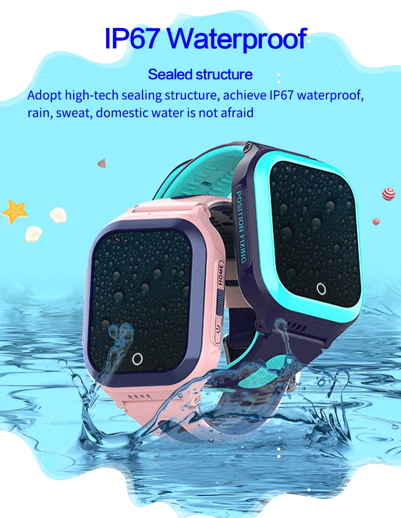 Kids Smart Watch 2021 4G Android IP67 Waterproof Mobile Phones Watch Long Standby Tracker Kids Smart Watch with GPS