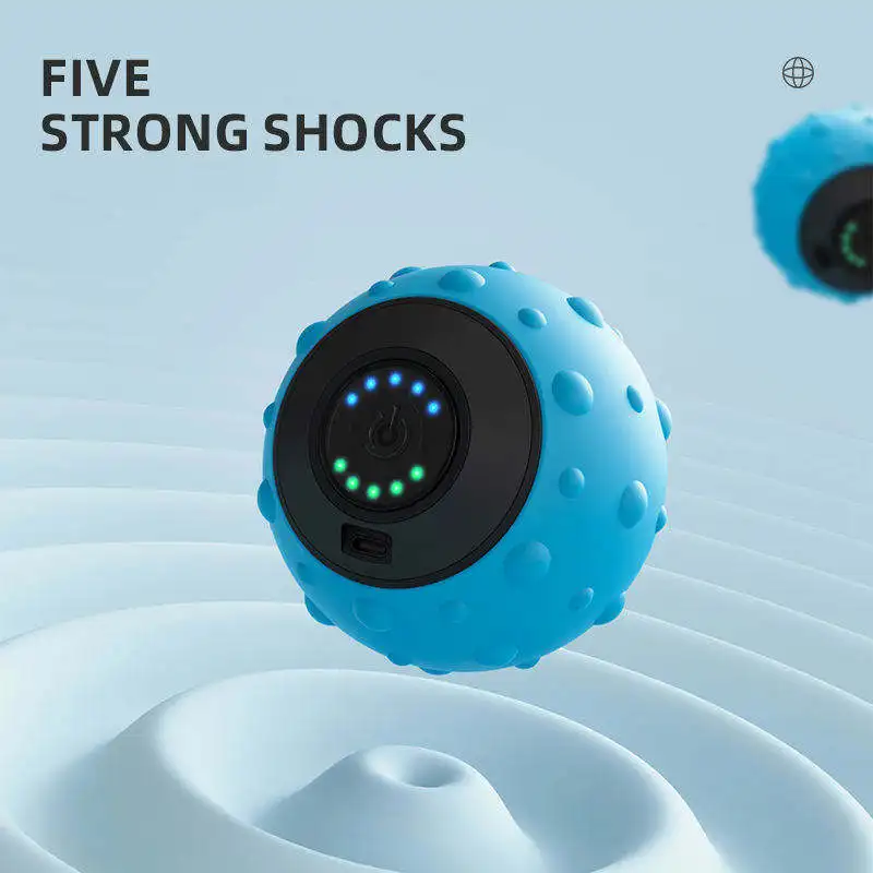 Electric Vibrating Massage Ball 4 Speed Textured Surface Deep Tissue Massager For Myofascial Release Vibrating Massage Ball