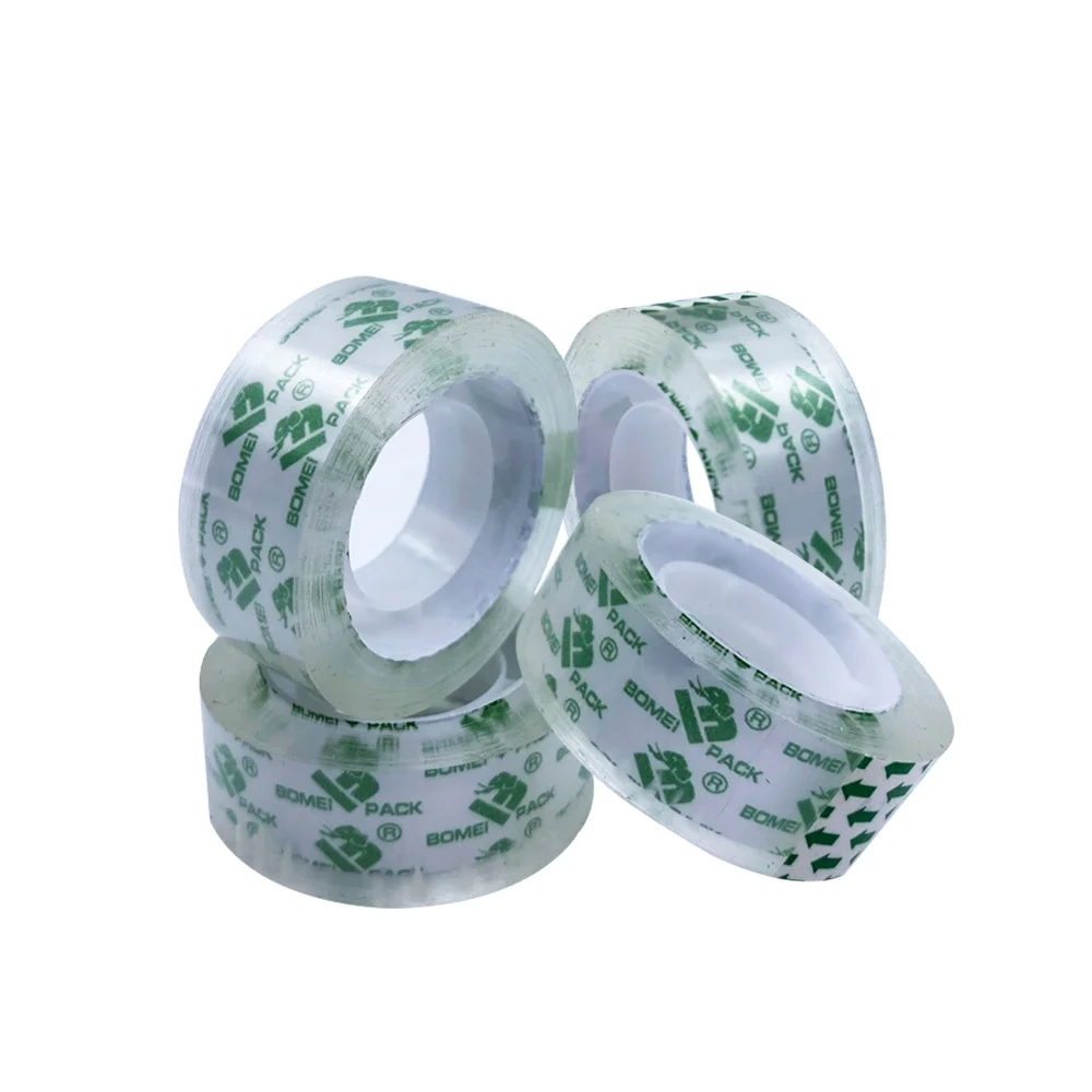 Суперпрозрачная клейкая офисная школьная канцелярская упаковка bopp прозрачная печатная лента с логотипом