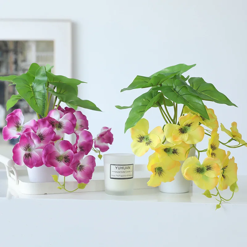 Factory Wholesale Home decoration flowers Attic Courtyard greenery Set decoration Artificial daffodil orchid