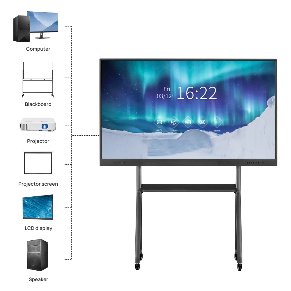 Touch Stand Office Display Classroom Electronic Price Screen School Digital Smart Interactive Flat Panel Whiteboard