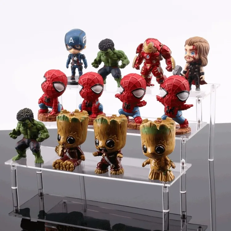 Custom Mini doll with Shelf Collectibles Storage Assemble container box Acrylic Display Stand