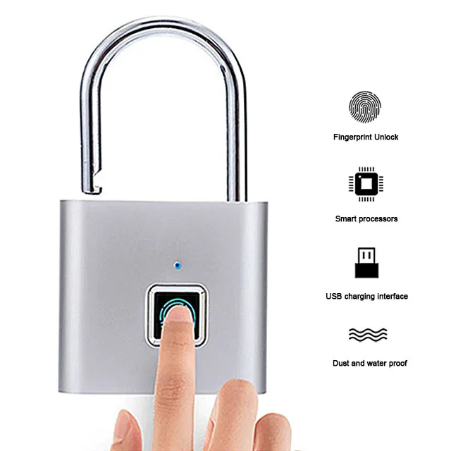 Dust and water proof Smart Padlock Long-lasting battery life Smart small Lock Secure portable fingerprint padlock