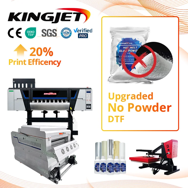 No powder eco dtf printer 60 cm li3200 head clothes t-shirt transfer pet film no powder powderless dtf printer