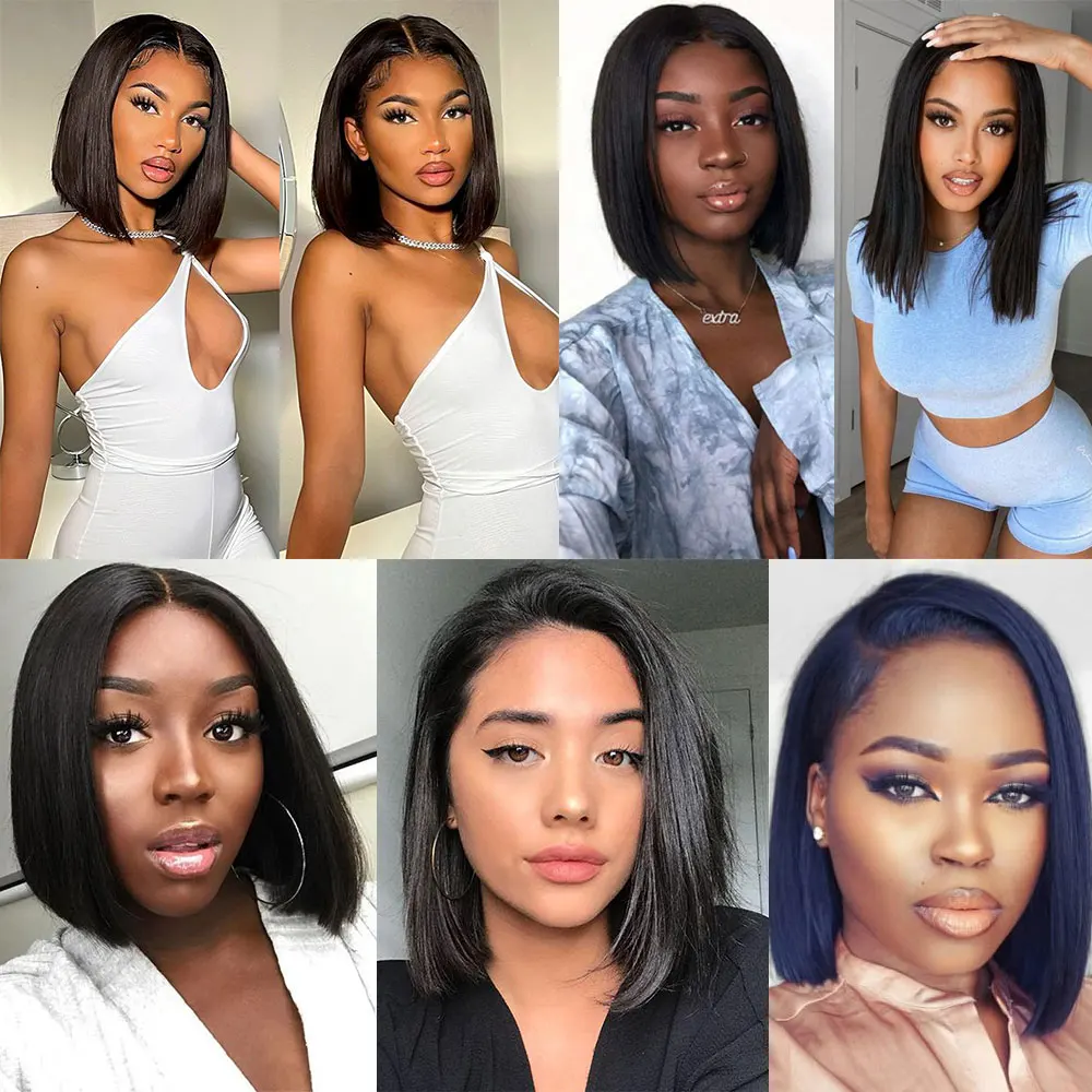 180% 210% 250% Thick end double drawn full frontal short headband brazilian lace frontal bone straight human hair wig vendors