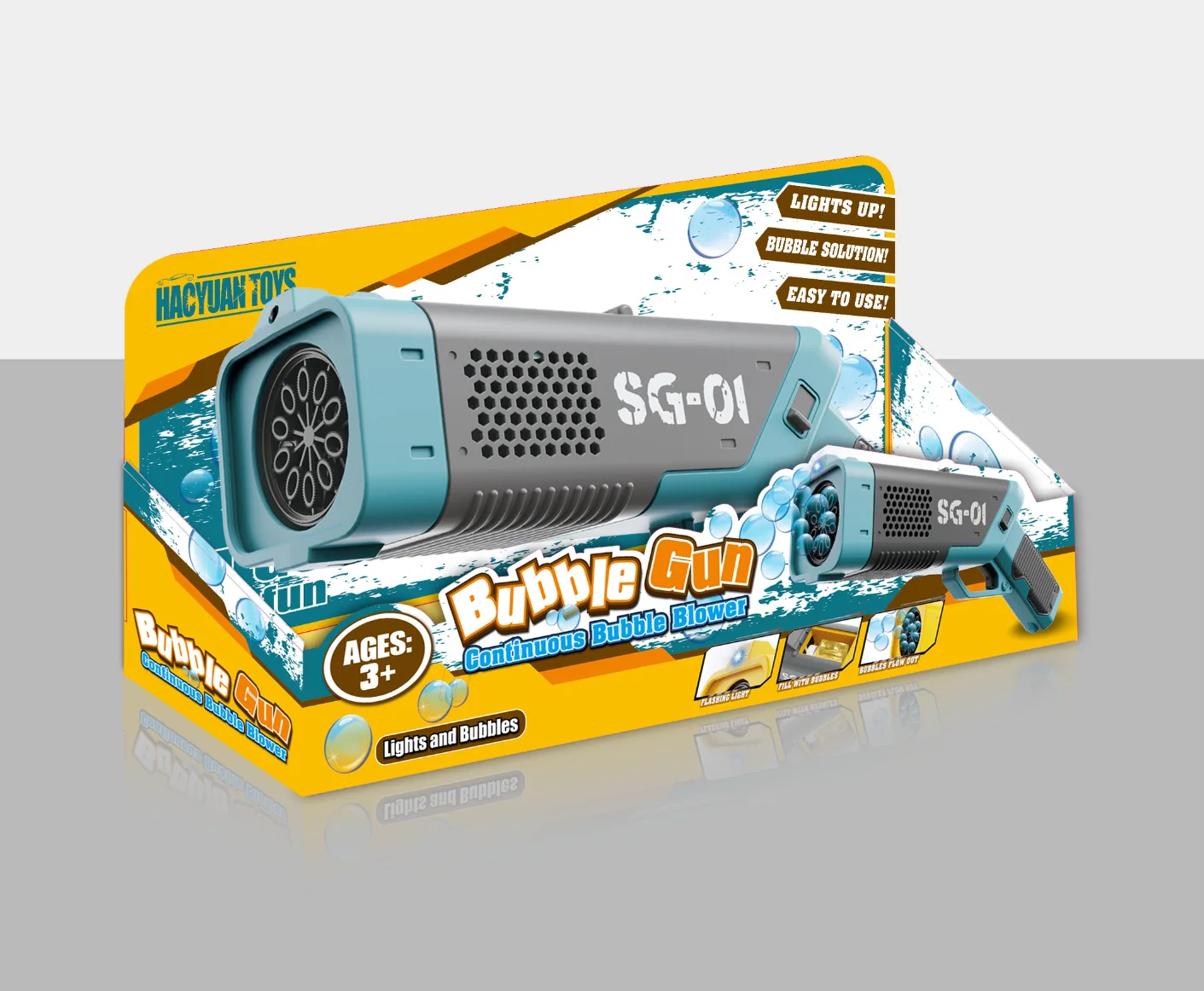 Nanchang Auyan new cross-border explosive tiktok Internet celebrity 10 hole electric light automatic handheld bubble gun