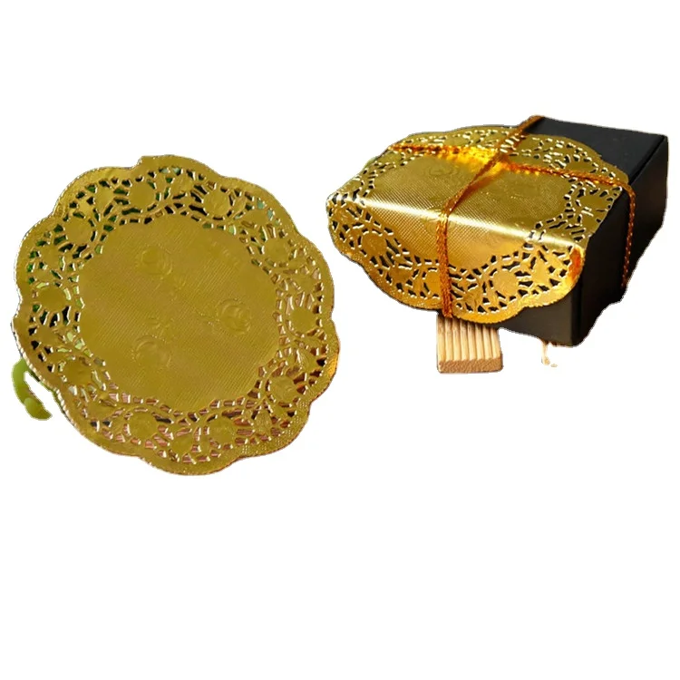 Hot Sale Custom Gold Laser Cut Exquisite Metallic Doilies Wedding Invitations