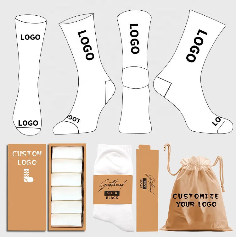 OEM Personalized Design Your Own Compression Ankle Crew Grip Designer Men Unisex Sport Sox Cotton Logo Custom Socks With Package