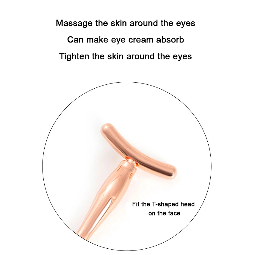 T-Shaped Reduce Dark Circles & Puffiness Facial Massage Tool Eye Cream Applicator Massage Stick Eye Serum Roller Ball