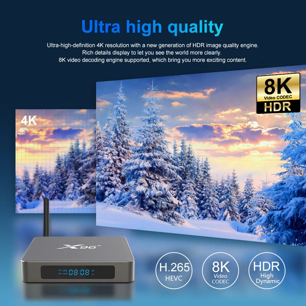 Телеприставка ТВ приставка Настройка 4K FTA цифровой приемник H.265 HEVC тюнер