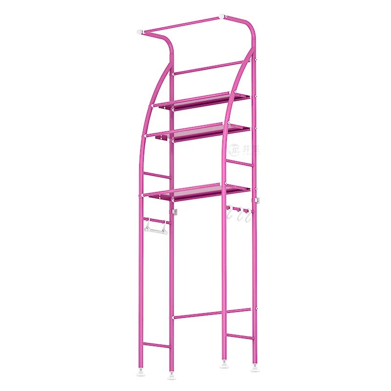 metal and steel vertical bathroom storage rack toilet cabinet and washing machine storage rack with dryer for SMAll Space