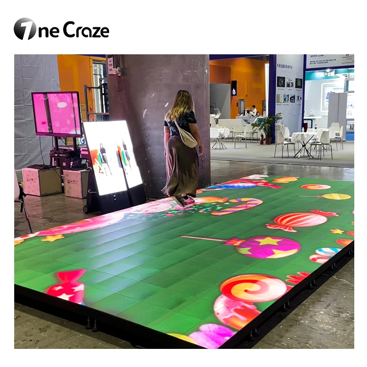 Ground Sports Games System Machine kinect sensor led display Touch Screen Interactive SAIO Led dance Floor