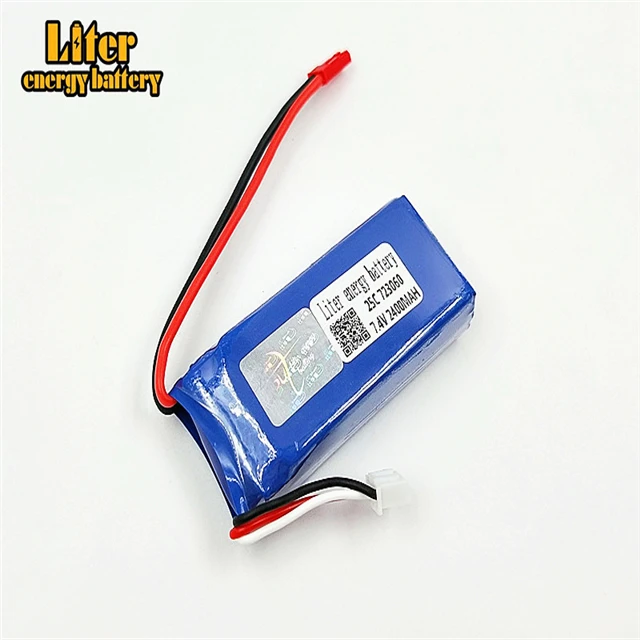 Аккумулятор Lipo 723060 7,4 В 2400 мАч для квадрокоптера WLtoys V262 V333 V353B V666 Q212 RC Toys2S, аккумулятор Lipo 7,4 В 25c JST