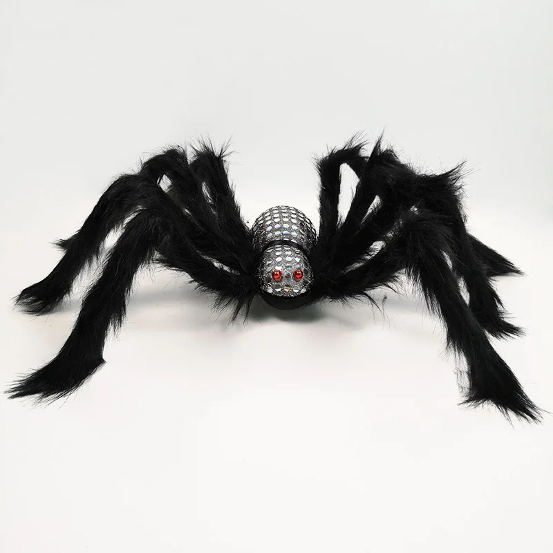 Dongjin Horror Giant Black Plush Spider Halloween Party Decoration Props Kids Children Toys Haunted House Decor