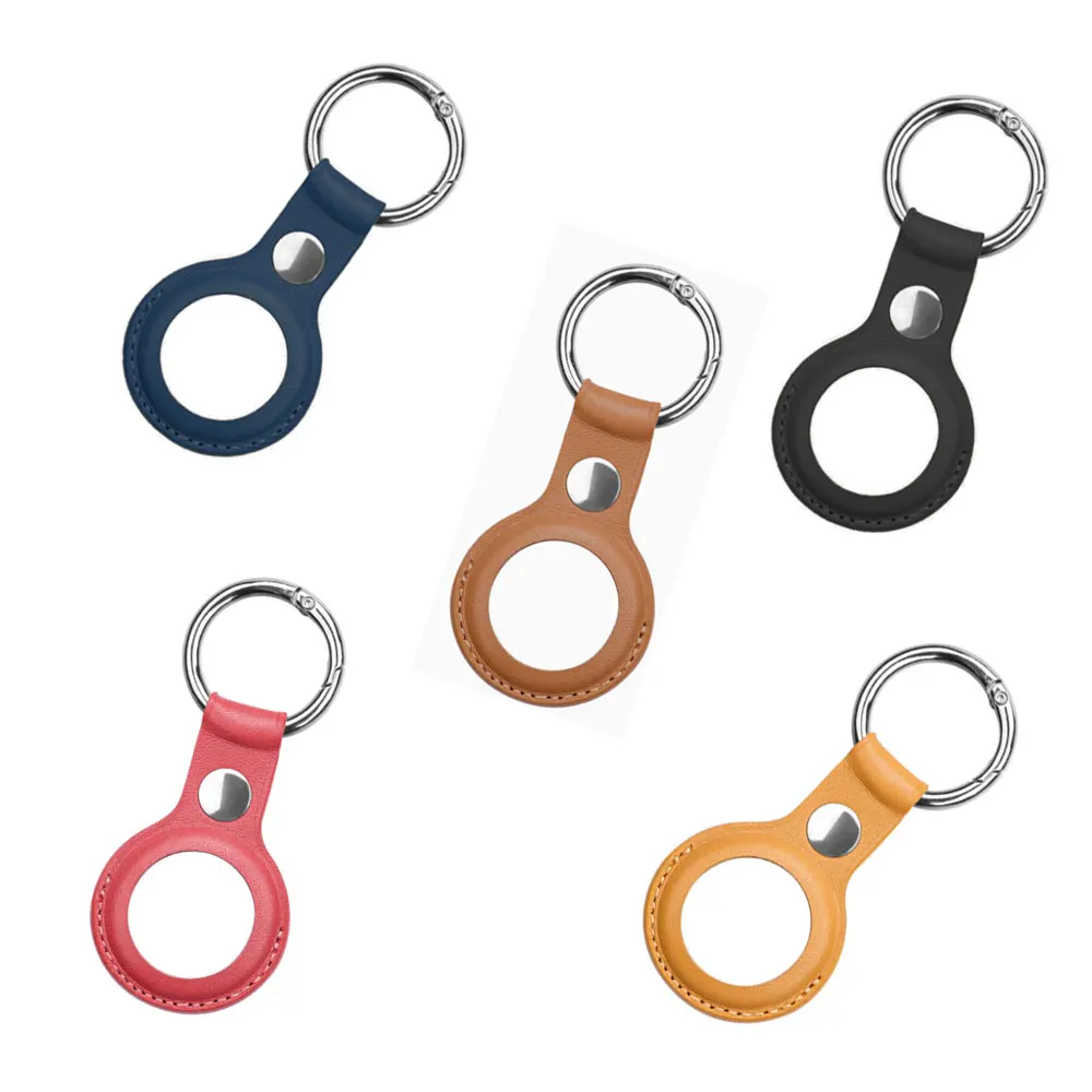
For AirTags Genuine Leather Case Cover Basic Leather with Key Ring Designed for AirTag Case 2021 Attach to Dog Collar 