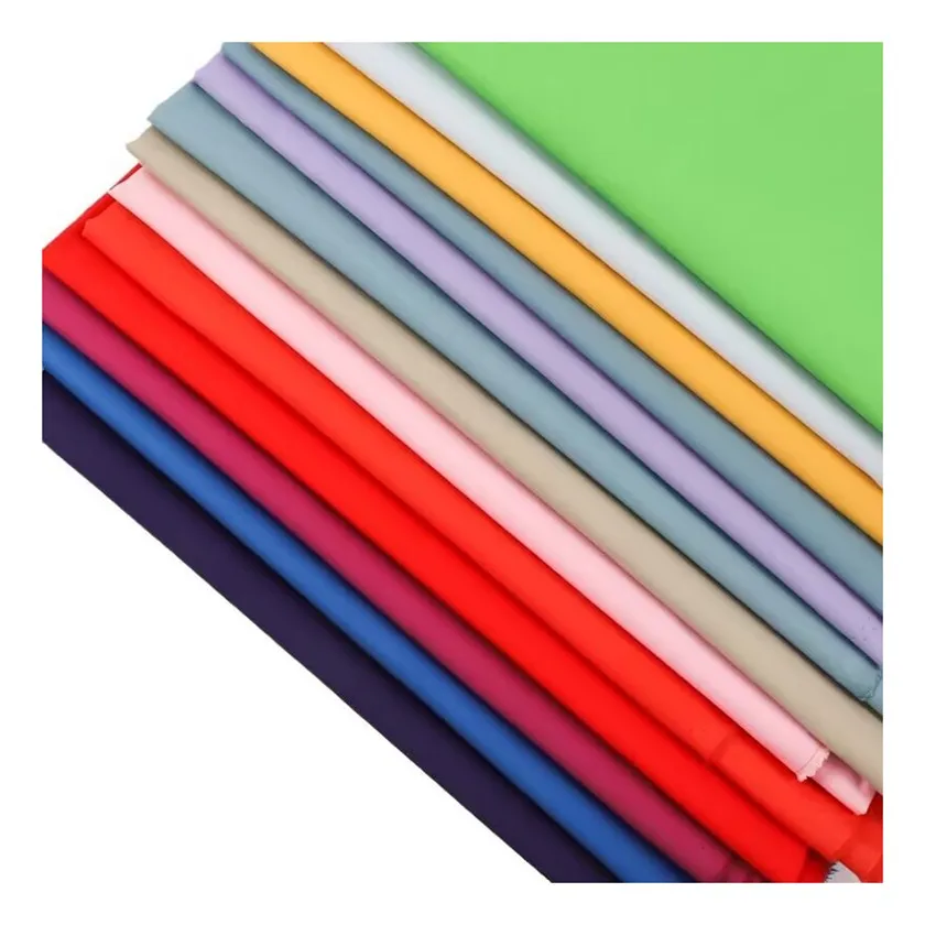 shirt poplin air jet  fabric  80/20 tc   polyester cotton dyed  fabric for shirt pocket and dress school uniform pocket lining