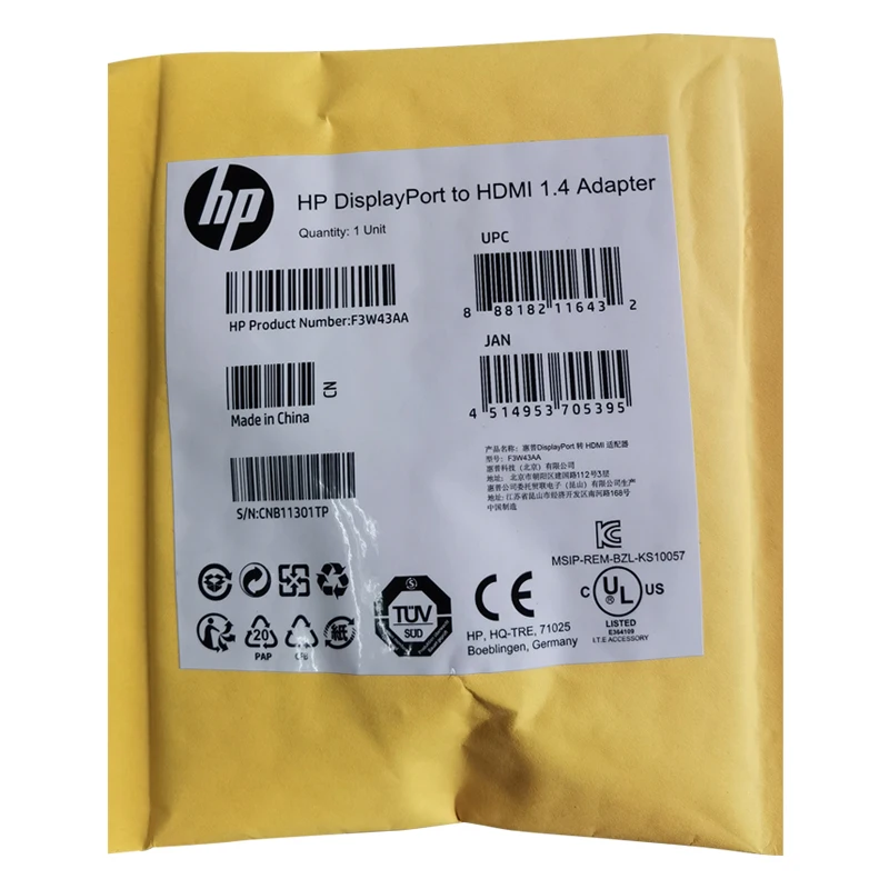 HP F3W43AA DisplayPort to High Definition Multimedia Interface Adapter