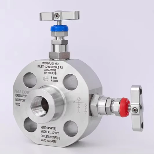 NAI-LOK высокого давления 6000psi одноблочный и спускной клапан изолировать игольчатый моно фланец