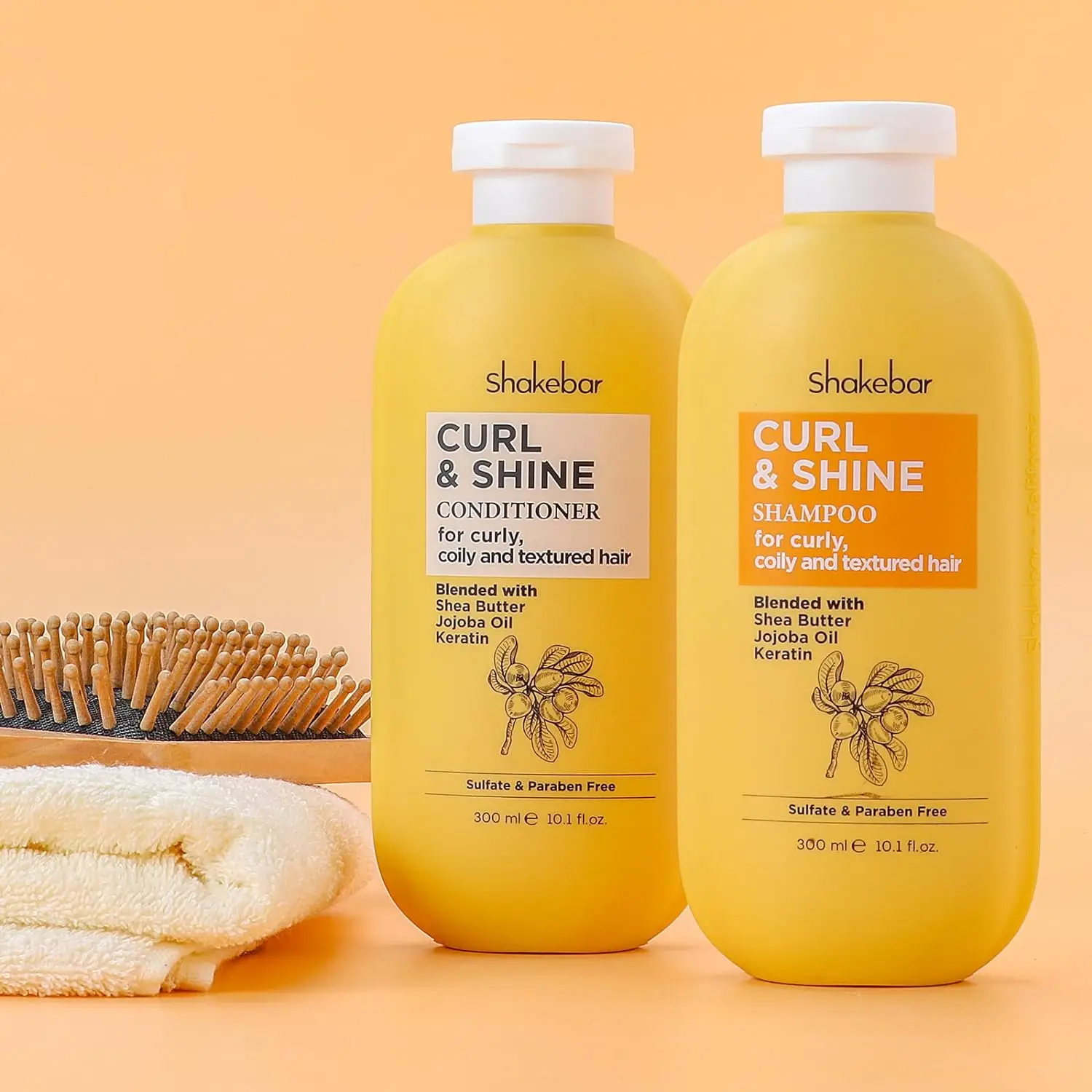 Shakebar Private Label Wholesale Natural Raw Materials for Curl Hair Keratin Jojoba Oil Shea Butter Shampoo and Conditioner