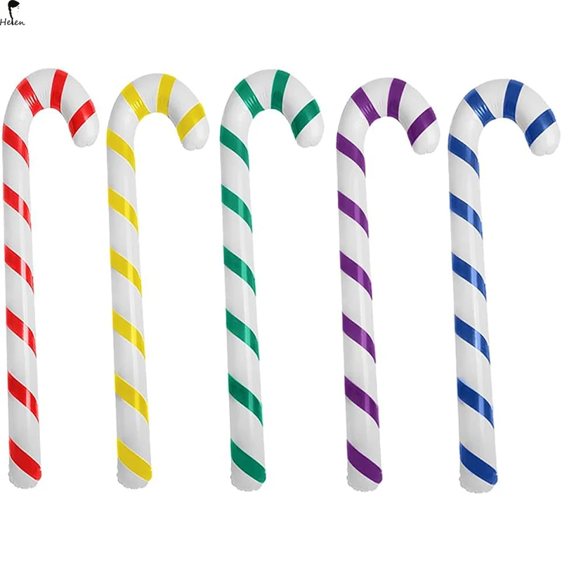 Christmas Inflatable Candy Canes Set-Christmas Inflatable Candy Canes Foil Balloons Inflatable Swirl Lollipop Balloon