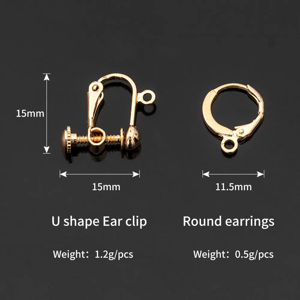 Brass Cheap Jewelry Accessories Hoops Parts Golden Screw Earring Clips earring no piercing invisible clips fashion findings