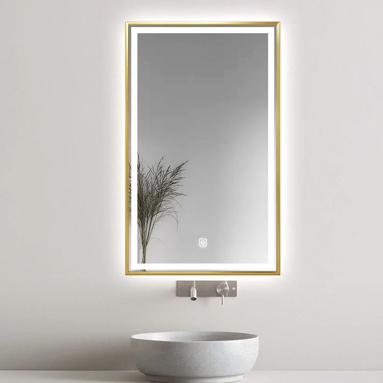 Large size touch Screen Backlit Led Bath Mirrors Smart Antifog Vanity Wall Mounted Rectangle Glass Bath Mirror With Led Light