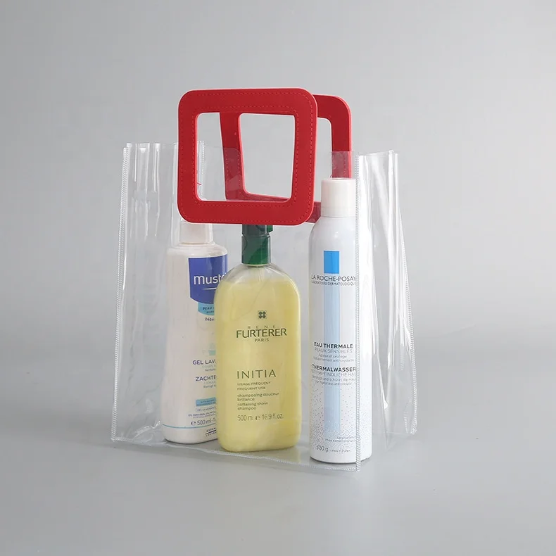 Ins Amazon new fashion clear neon PVC beach bag waterproof transparent PVC tote bag women colorful PVC handbag