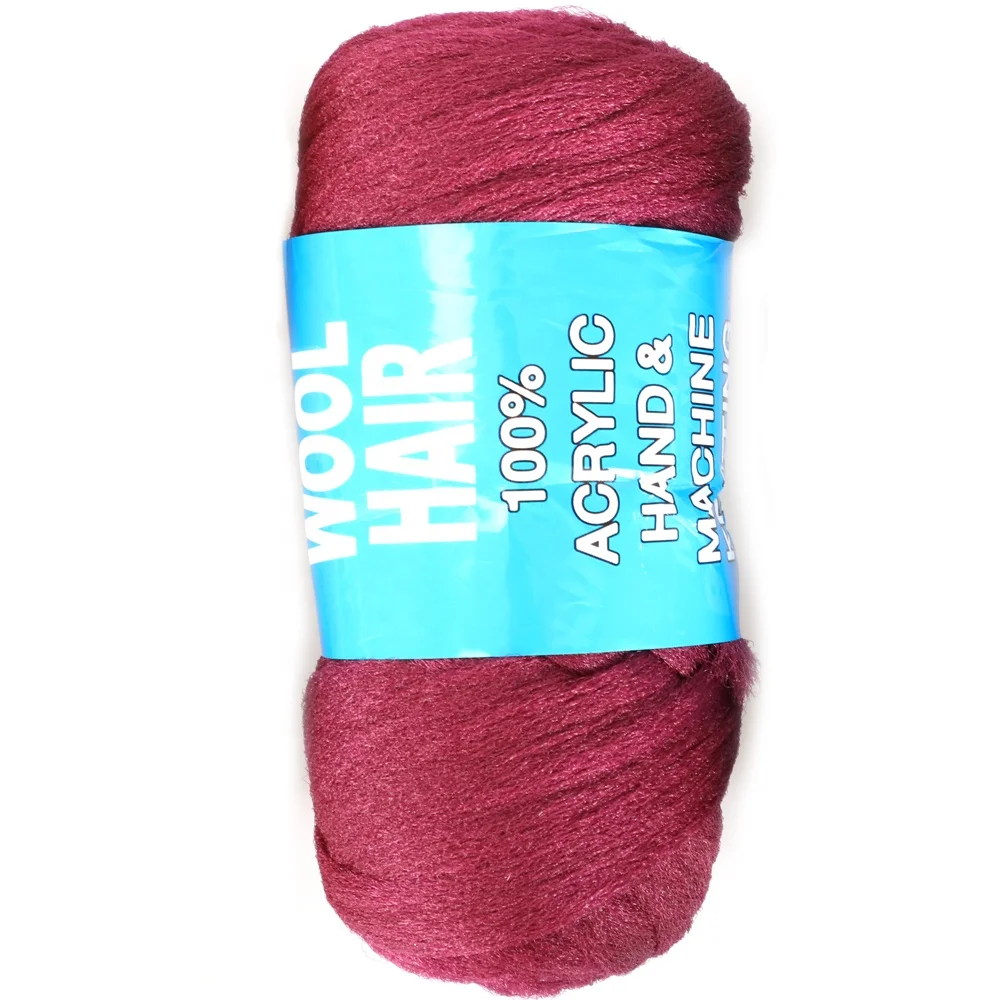 Brazilian Wool Hair, Wool Yarn for Hair Jumbo Braiding& Senegalese Twisting Hair Attachment Knitting