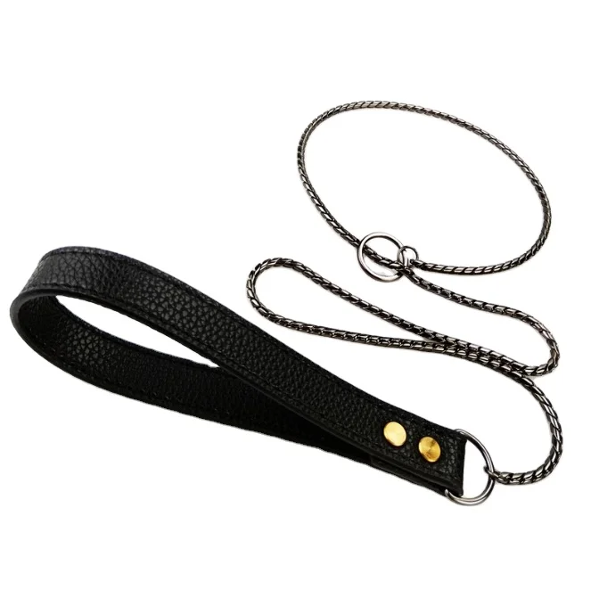 2022 Hot Sale Dog Chain Choker Solid Brass Copper Snake Choke P Rose Gold Training Dog Leash