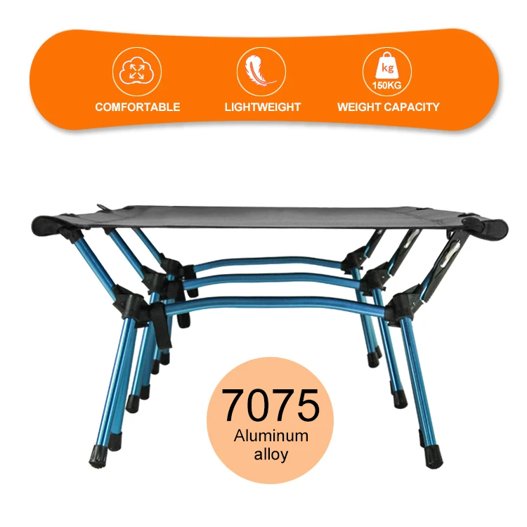 Outdoor Equipment Portable 7075 Aluminum Alloy Ultralight Adjustable Height Folding Bed Camping Cot