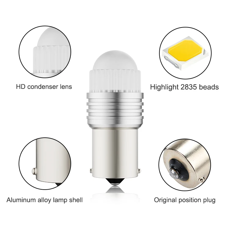 Wholesale Hot-selling 1156 led 1157 2835 9 Smd 3157 Led 7440 7443 Amber Red Para Auto Turn Signal Light Brake Bulbs For Cars