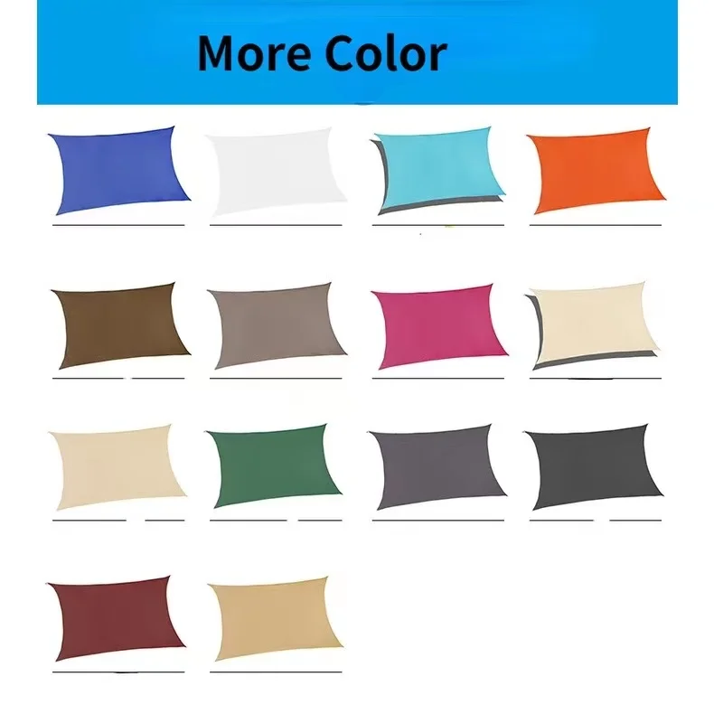 Custom Made HDPE Rectangular Sun Shade Sail Outdoor Multi-Color Awnings for Garden Canopy Yard Swimming Pool