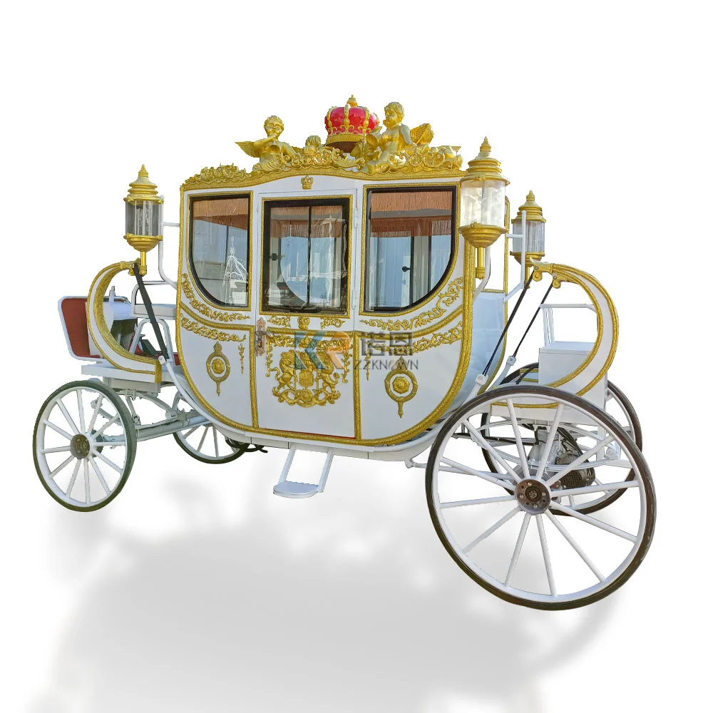 Good Quality European -Style Horse Carriage Wedding Scenic Tourist Electric Retro Horse Carriage Outdoor Business Exhibition