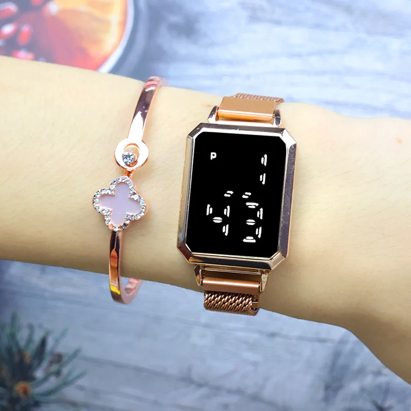 Ladies Luxury watch Gold Silver Black LED Digital watches for woman Wristwatches Electronic Digital Present Gift Male reloj digi