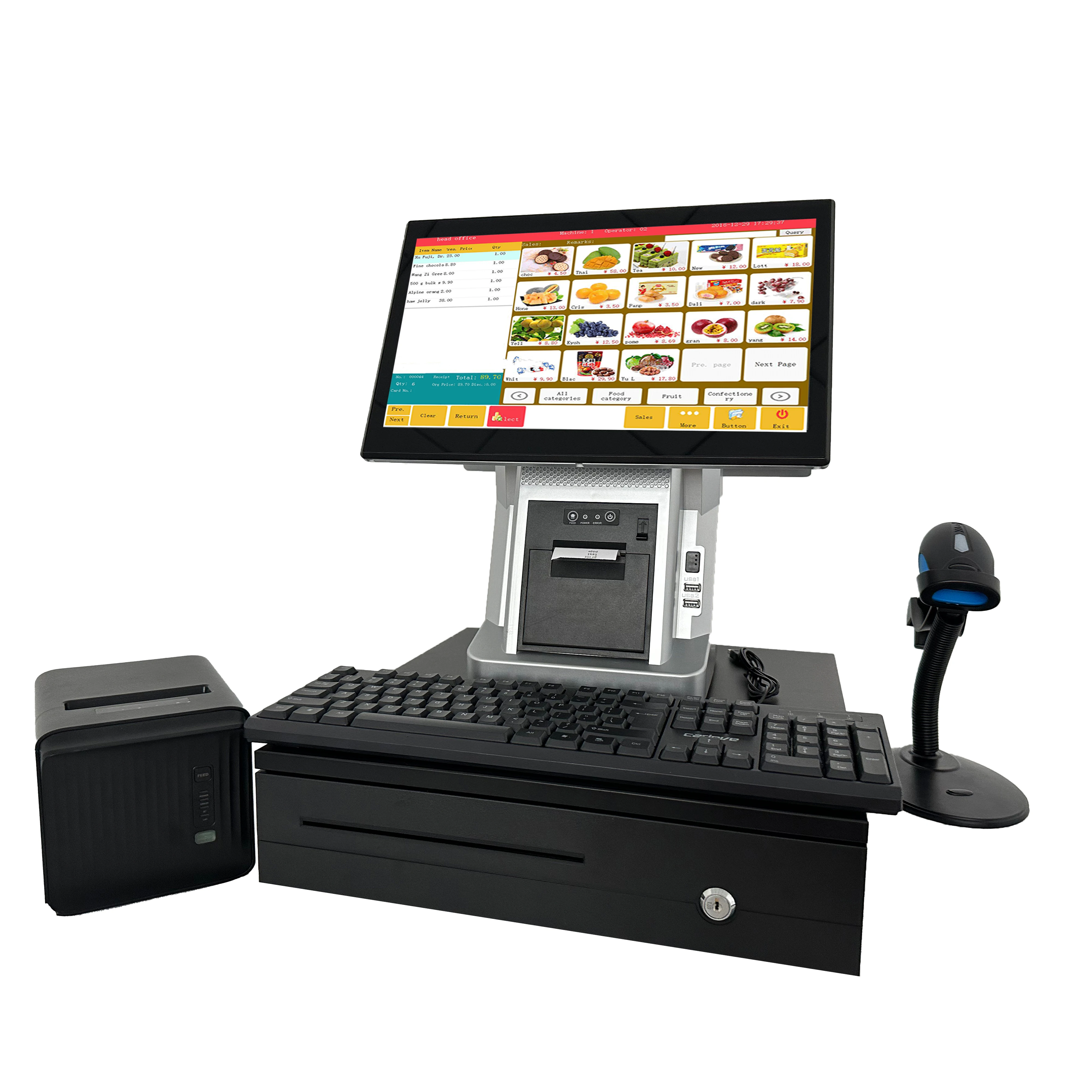 15.6' touch screen all in one windows os pos system restaurant windows 7 pos system