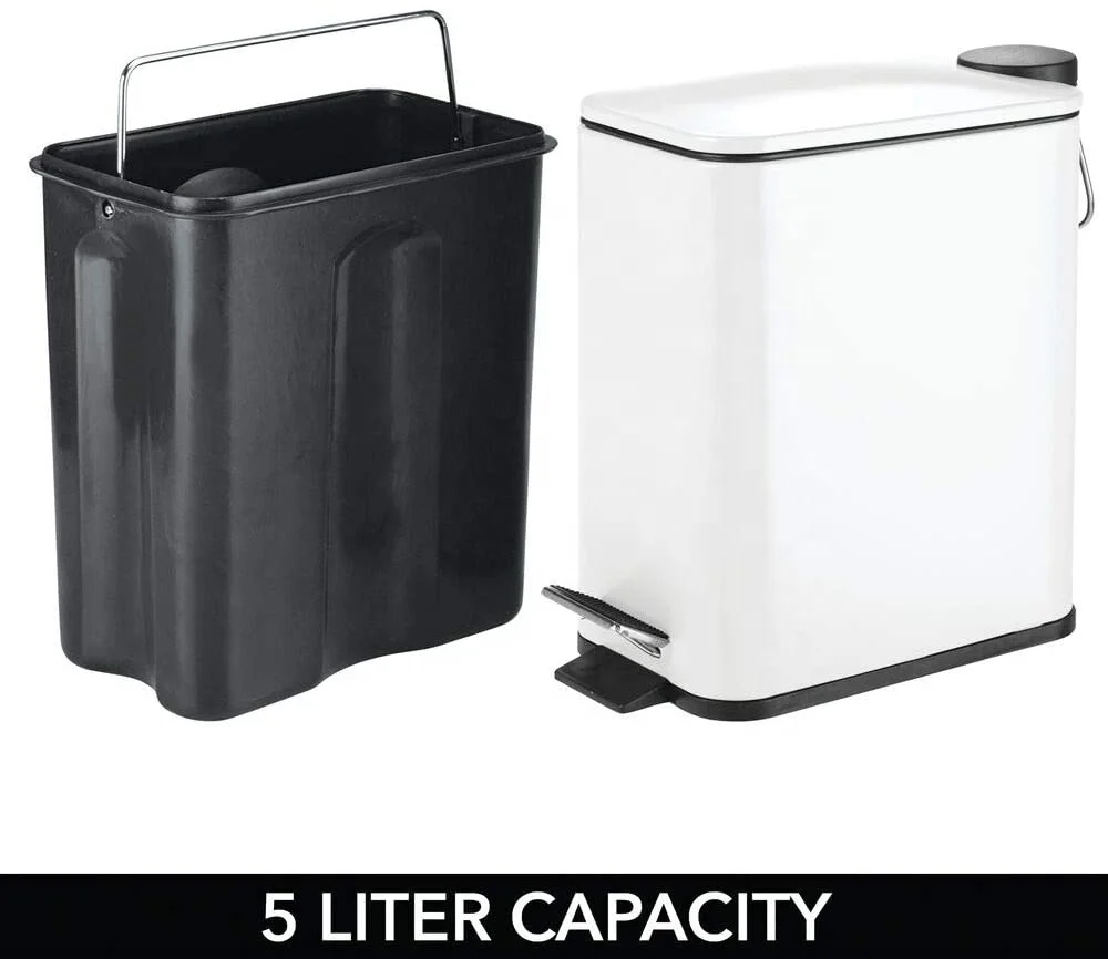 6 Liter Rectangle Trash Can Metal Commercial Decorative Soft Close Garbage Bin
