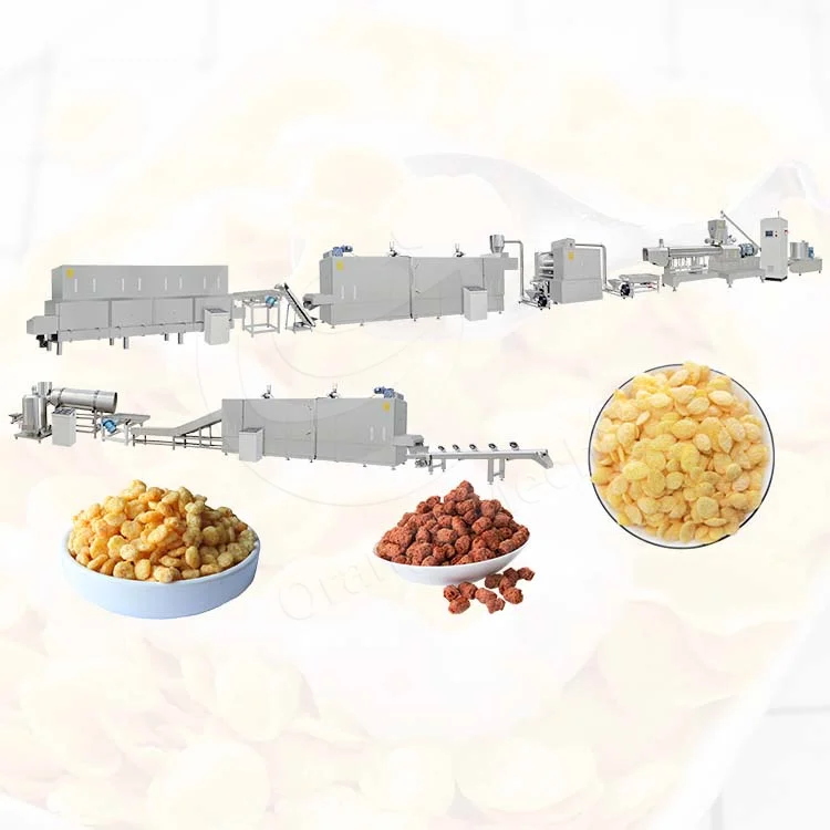 ORME Cereal Oat Production Line Breakfast Cereal Extruder Machine Automatic Corn Flake Puff Chip Make Machine