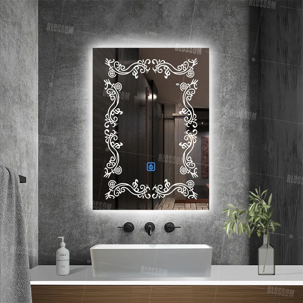 Modern Luxury LED Anti-Fog Bathroom Dressing Wall Mirror Bluetooth Smart with Magnifier for Cosmetic Use Household Items