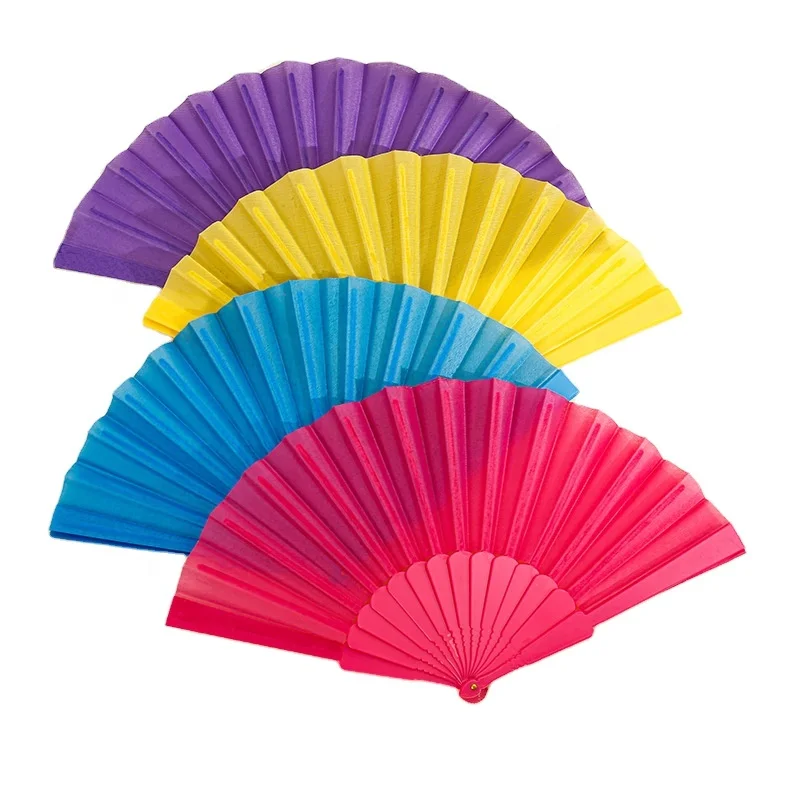 Vintage Plastic Folding Fan Chinese Style Retro Hand Held Fan Art Craft Japanese Decoration Home Wedding Folding Hand Fan