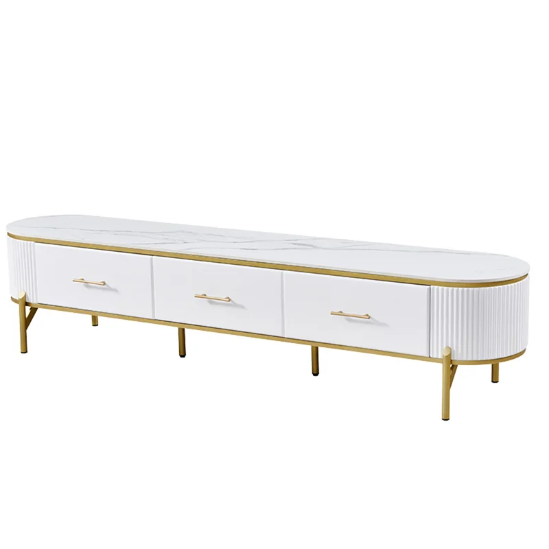 Top Quality New Living Room Modern Style Elegant Light Luxury Marble Top TV Stands