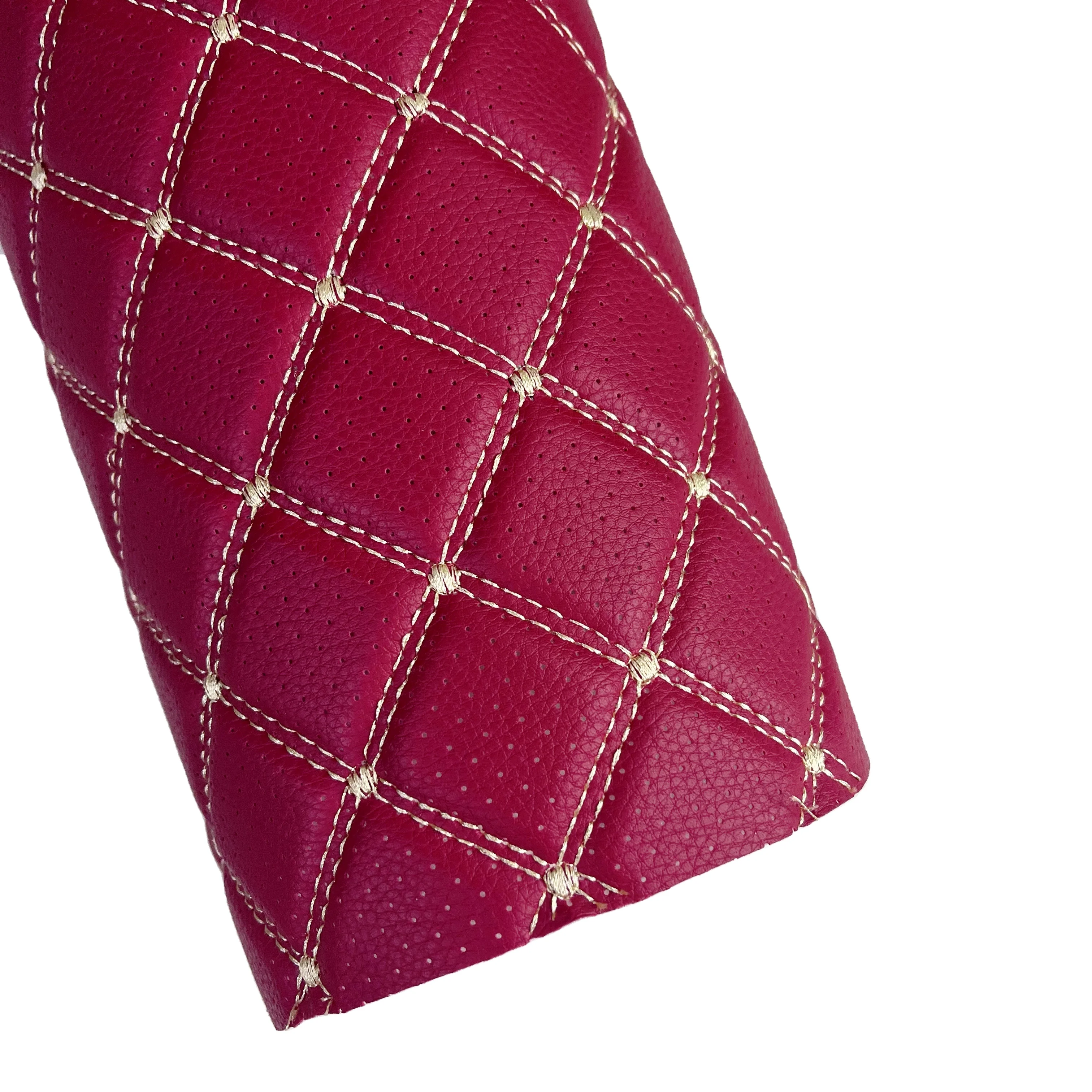 Fashion Popular High Quality PVC Faux leather Rolls Car Seat Cover Synthetic Embroidery Quilted leather for car and furniture