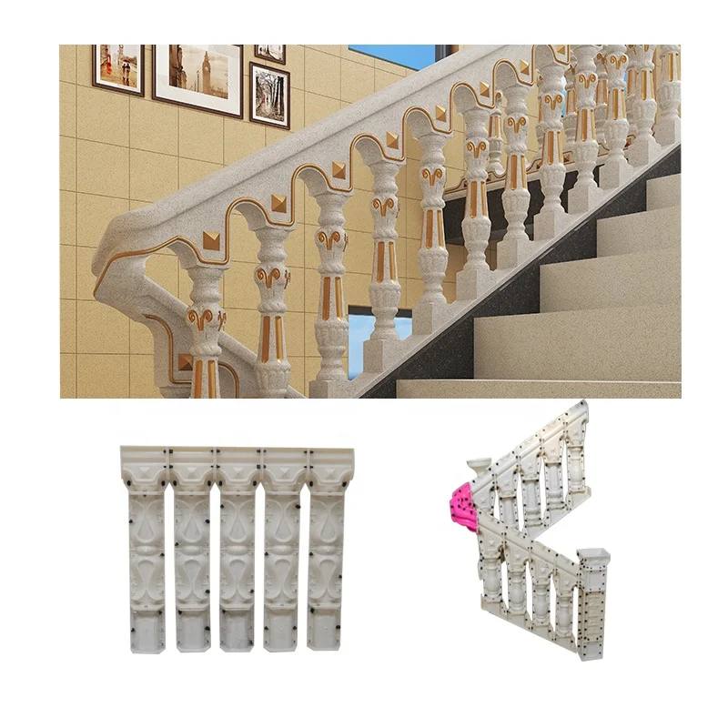 Latest New concrete baluster mold precast adjustable stairs molding casting staircase molding railing Handrail balustrade moulds