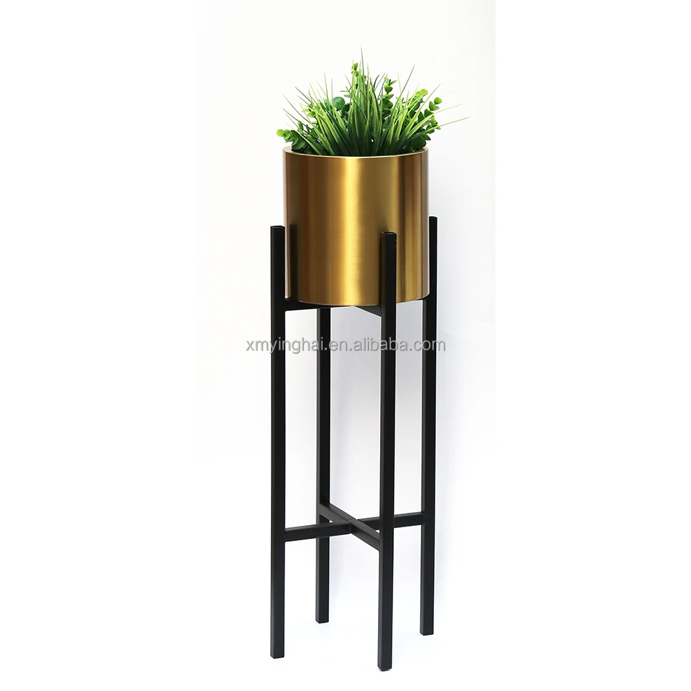 Modern Indoor And Outdoor Decoration large brushed silver flower pot stainless steel planter