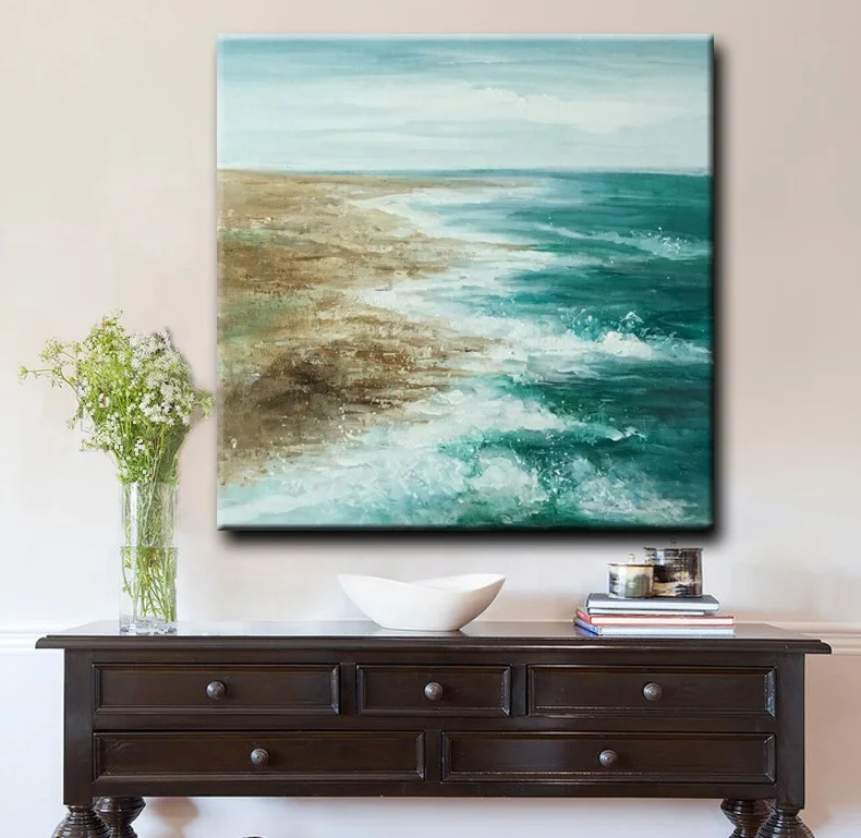 Gray Background Wood Bridge Handpaint Acrylic Oil Painting On Canvas Wall Decoration