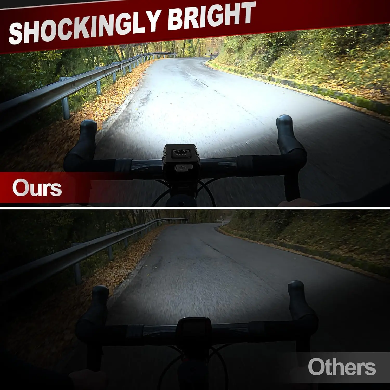 LED Bike Light Set Front And Tail Rear Light Upgrade Waterproof Cycle Lights USB Rechargeable Lamp Mountain Riding