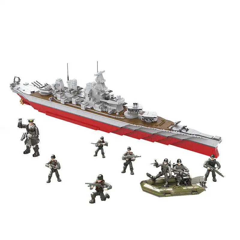 2075pcs Military Ships DIY Assembly Toys With Military Figures Model Building Block Toy Set Educational Puzzle Block Toys