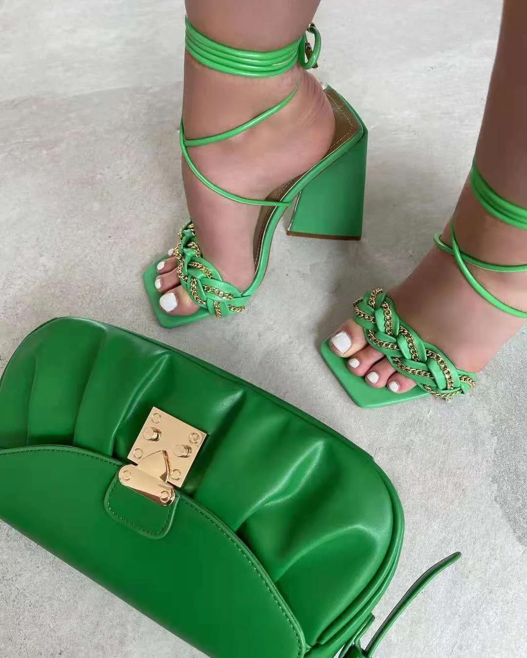 2022 women thicker sandals  green sandals