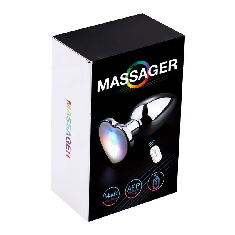 Heart shaped metal Butt Plug Vibrator Anal Plug Vibrator Mobile Wireless Remote Control