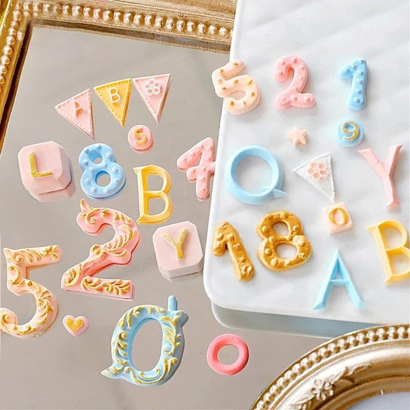 New style silicone letter number shape fondant cake mold bakery resin mould for the kitchen baking sugarcraft