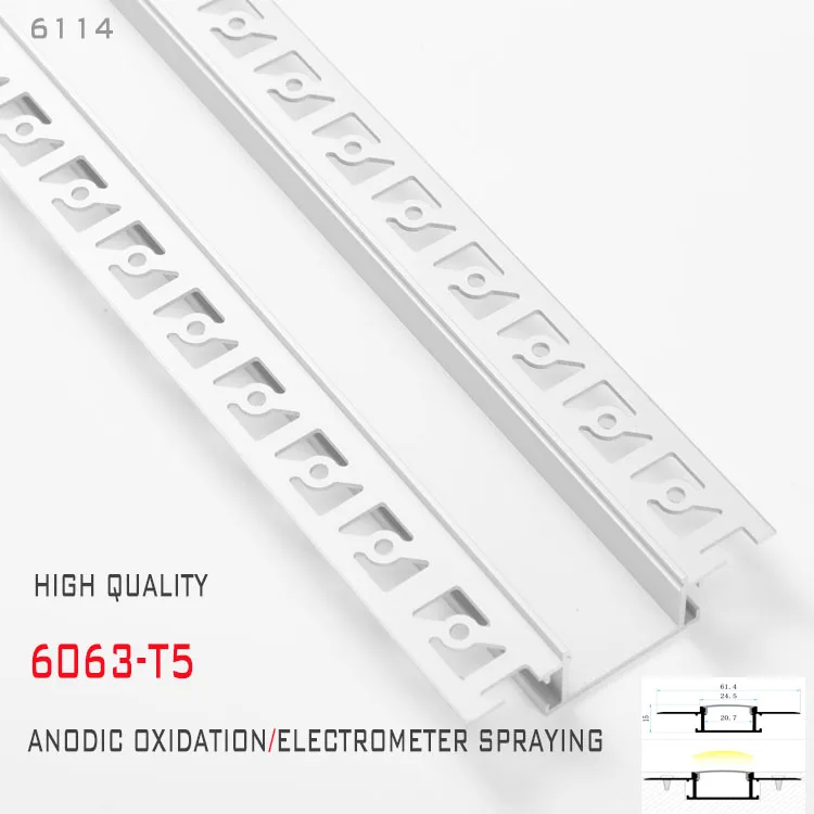 Ceiling Wall Alu Profil Channel housing Recessed Architectural Drywall Gypsum Plaster in LED Aluminium Profile